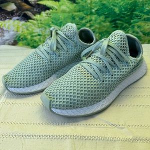 Adidas Deerupt marathon running shoes sneakers light teal green 8